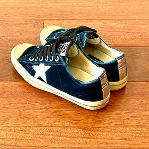 Golden goose blue velvet sneakers